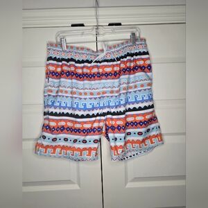 Wes and Willy Mens Large Swim Trunks Orange and Blue